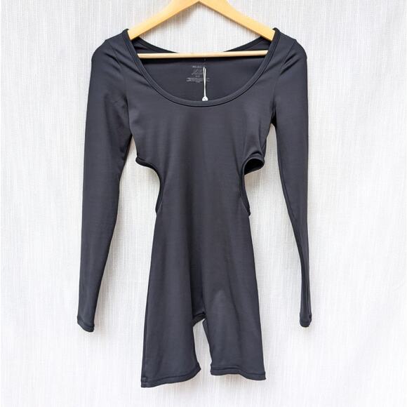 NWT Frankies Bikinis Felix Black Straight Fit Side Cutouts Bodysuit, size S - Picture 2 of 9